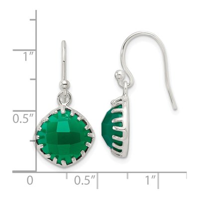 Sterling Silver Onyx Checkerboard Dangle Earrings – view 5