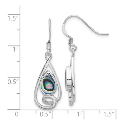Sterling Silver Abalone Teardrop Dangle Earrings – view 4