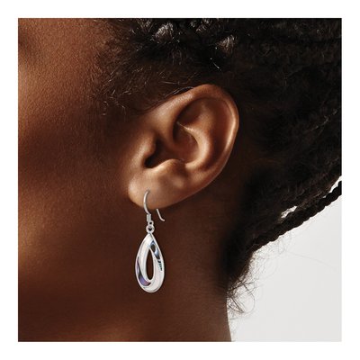 Sterling Silver Mother of Pearl Abalone Dangle Earrings – view 3