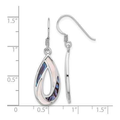 Sterling Silver Mother of Pearl Abalone Dangle Earrings – view 4