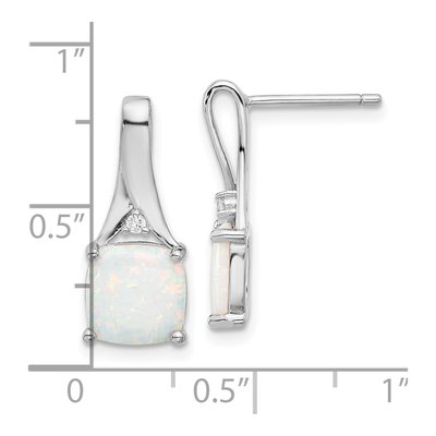 Sterling Silver Lab-Created Opal & CZ Dangle Earrings – view 5