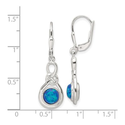 Sterling Silver Opal Knot Leverback Earrings – view 5
