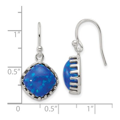 Sterling Silver Opal Cabochon Dangle Earrings – view 5