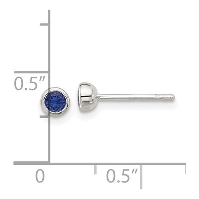 Sterling Silver 3mm Round CZ E-Coated Bezel Stud Earrings – view 5