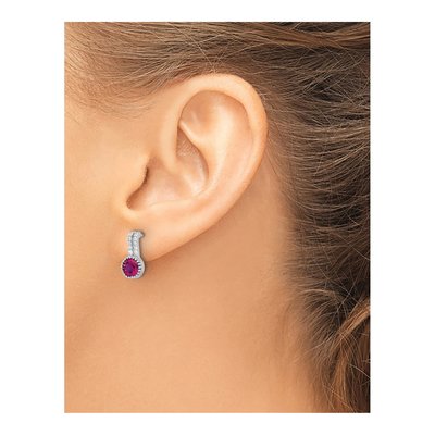 Sterling Silver CZ Two-Row Dangle Earrings – view 4