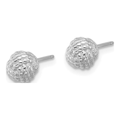 Sterling Silver Love Knot Stud Earrings – view 3