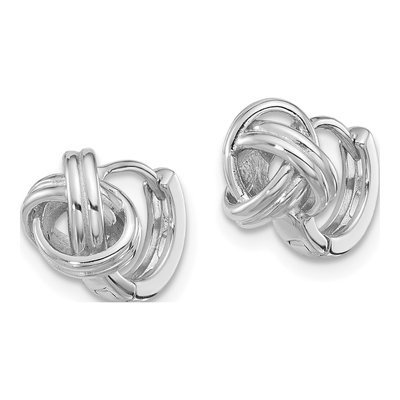 Sterling Silver 11mm Love Knot Hoop Earrings – view 3