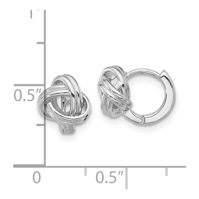 Sterling Silver 11mm Love Knot Hoop Earrings – view 5