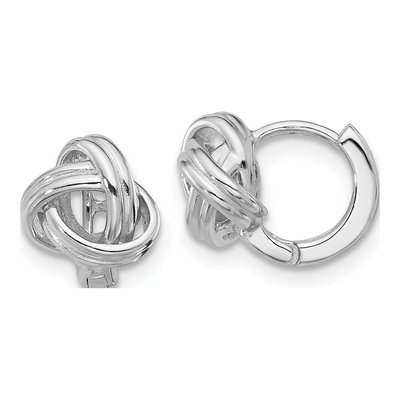 Sterling Silver 11mm Love Knot Hoop Earrings