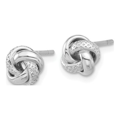Sterling Silver Love Knot Stud Earrings – view 3