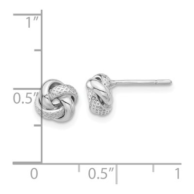 Sterling Silver Love Knot Stud Earrings – view 5