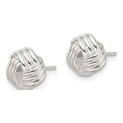 Sterling Silver Love Knot Stud Earrings – view 3