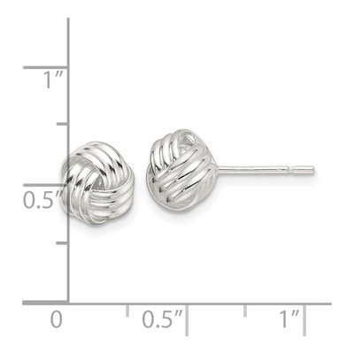 Sterling Silver Love Knot Stud Earrings – view 5