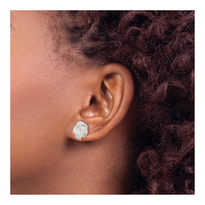Sterling Silver Diamond Love Knot Post Earrings – view 4