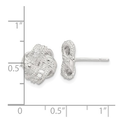 Sterling Silver Diamond Love Knot Post Earrings – view 5