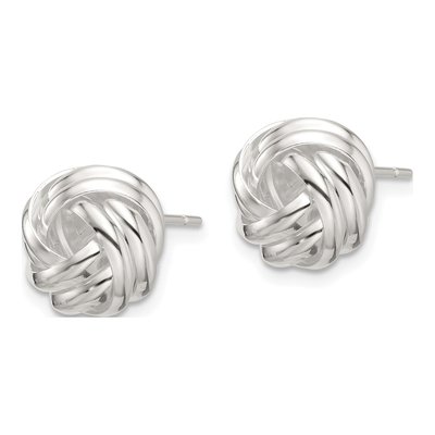 Sterling Silver Love Knot Stud Earrings – view 3