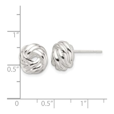 Sterling Silver Love Knot Stud Earrings – view 5