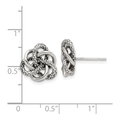 Sterling Silver Love Knot Stud Earrings – view 5