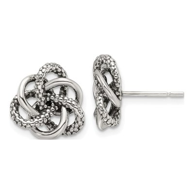 Sterling Silver Love Knot Stud Earrings