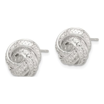 Sterling Silver Love Knot Stud Earrings – view 3