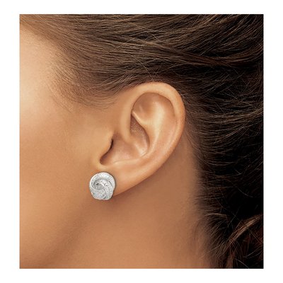 Sterling Silver Love Knot Stud Earrings – view 4