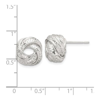 Sterling Silver Love Knot Stud Earrings – view 5