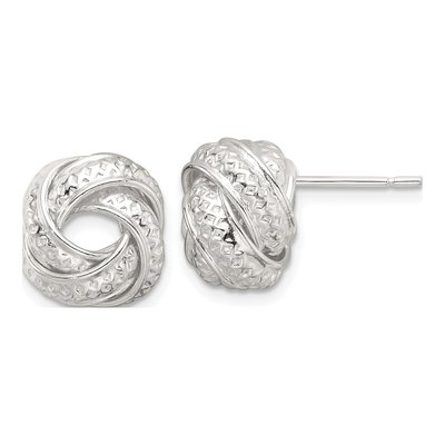 Sterling Silver Love Knot Stud Earrings