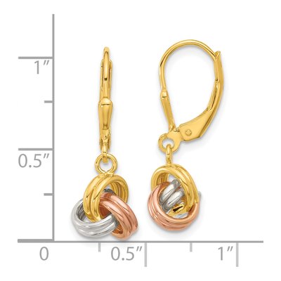 Gold-Plated Sterling Silver Love Knot Leverback Earrings – view 5