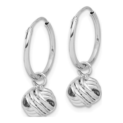 Sterling Silver Love Knot Dangle Earrings – view 3