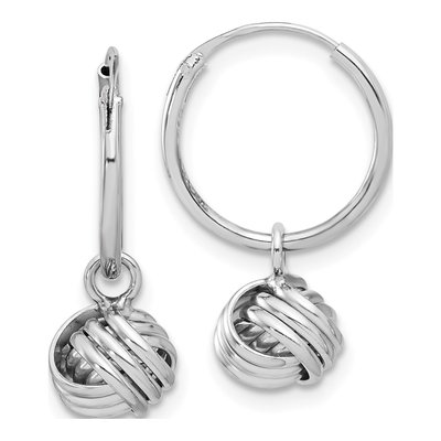 Sterling Silver Love Knot Dangle Earrings