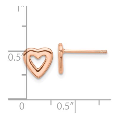 Rose Gold-Plated Sterling Silver Open Heart Stud Earrings – view 5