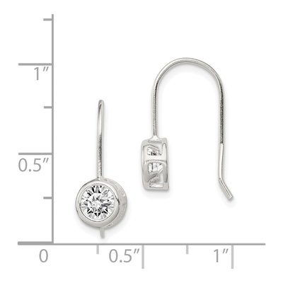 Sterling Silver CZ Bezel Dangle Earrings – view 5