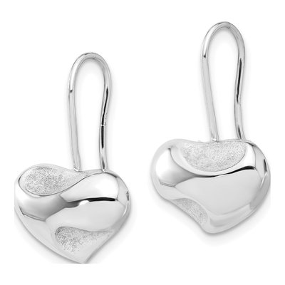 Sterling Silver Abstract Heart Wire Dangle Earrings – view 3