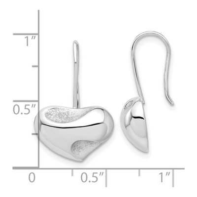 Sterling Silver Abstract Heart Wire Dangle Earrings – view 5