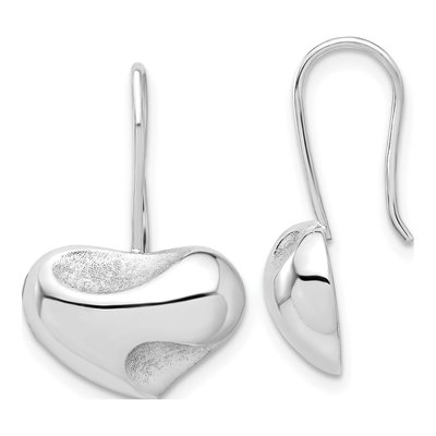 Sterling Silver Abstract Heart Wire Dangle Earrings