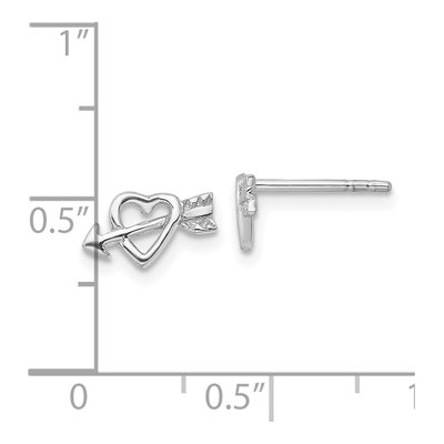 Sterling Silver Heart Arrow Stud Earrings – view 5