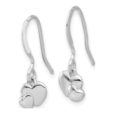 Sterling Silver Heart Dangle Earrings – view 3