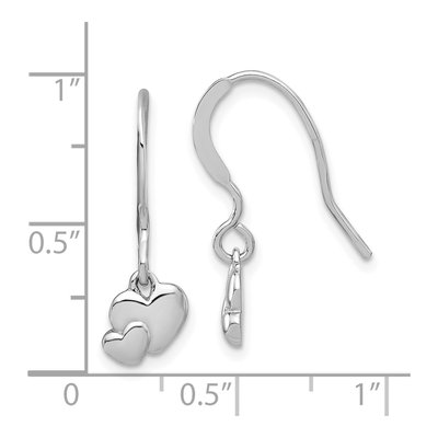Sterling Silver Heart Dangle Earrings – view 5
