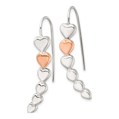 Sterling Silver Heart Shepherd Hook Threader Earrings – view 3