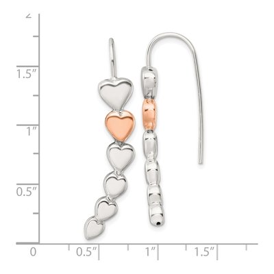 Sterling Silver Heart Shepherd Hook Threader Earrings – view 5