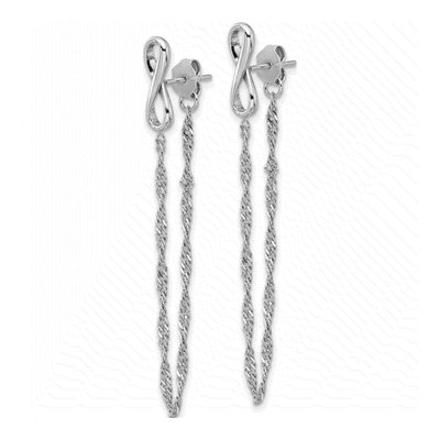 Sterling Silver Infinity Twisted Dangle Earrings – view 3
