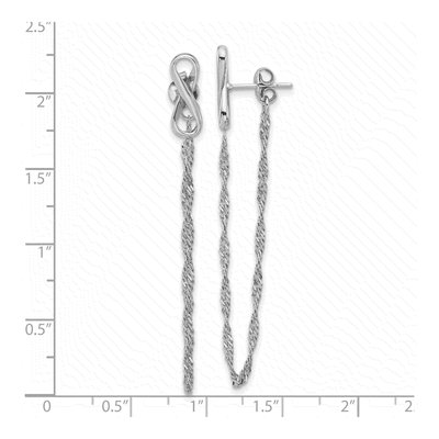 Sterling Silver Infinity Twisted Dangle Earrings – view 5
