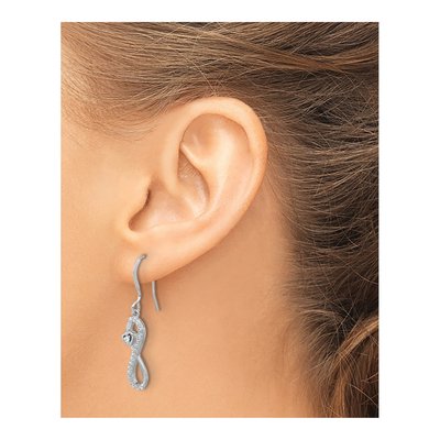 Sterling Silver CZ Infinity Heart Dangle Earrings – view 4