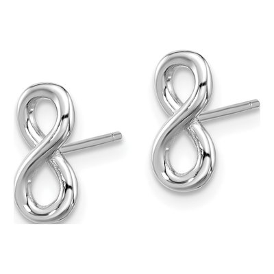 Sterling Silver Infinity Stud Earrings – view 3