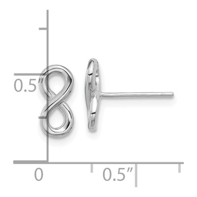 Sterling Silver Infinity Stud Earrings – view 5