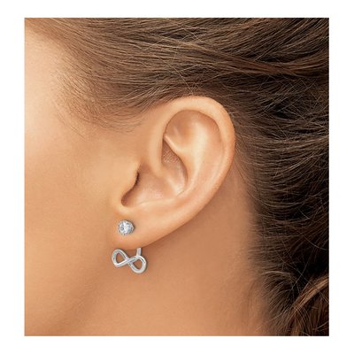 Sterling Silver CZ Infinity Jacket Dangle Earrings – view 4