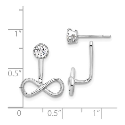 Sterling Silver CZ Infinity Jacket Dangle Earrings – view 5
