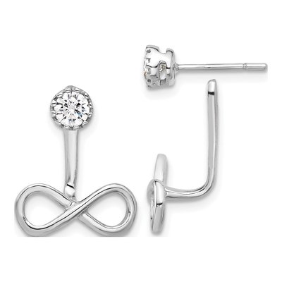 Sterling Silver CZ Infinity Jacket Dangle Earrings