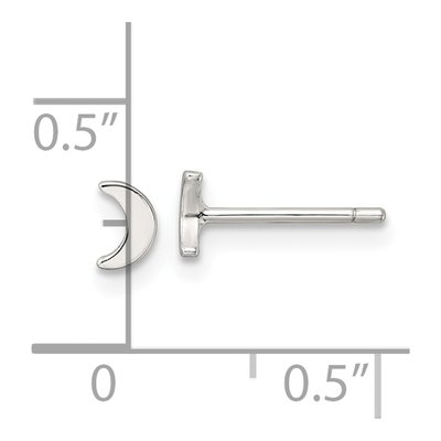 Sterling Silver Moon Stud Earrings – view 5