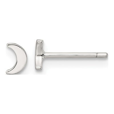 Sterling Silver Moon Stud Earrings